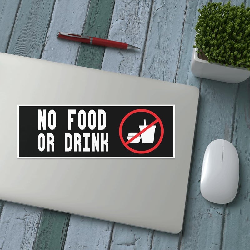 RABOWA Pack 6 Pcs No Food Or Drink Allowed Sticker for Cars Vehicles Trucks Indoor Outdoor Window Warning Signs Bumper Stickers Removable Waterproof Vinyl Decals Car Exterior Accessories - Image 5